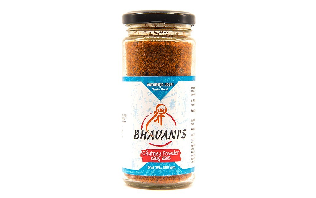 Bhavani's Chutney Powder    Glass Jar  100 grams